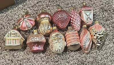 Vintage Kurt S. Adler Traditional Glass Christmas Ornaments 11 Small Santa • $25