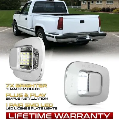 Full LED License Plate Light For Chevy C/K 1500 2500 3500 Pickup CHROME BEZEL • $13.99