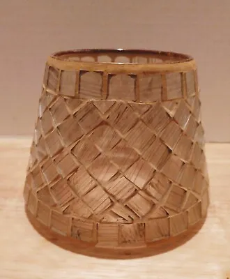 Mosaic Candle Shade Topper - Light Brown W/Frosted Glass. • $14.99