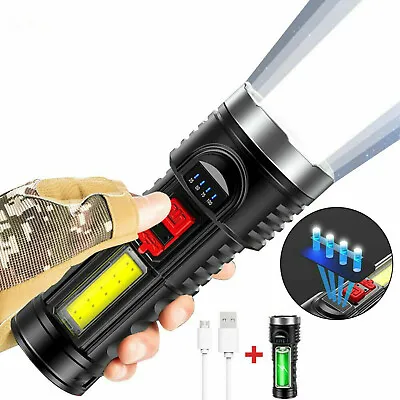 Super Bright LED Torch Flashlight USB Cycling Mountain Lights Lamp Kit • £9.72