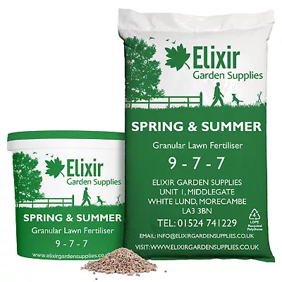 Spring & Summer 9-7-7 Garden Lawn Fertiliser | Granular Grass Food/Turf Feed • £7.59