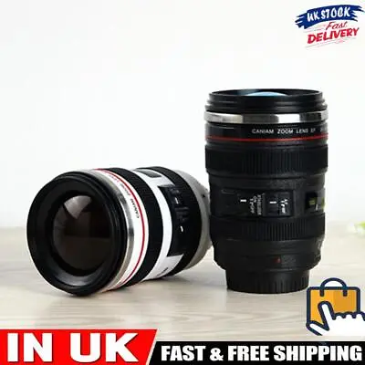 Camera Lens Coffee Mug Travel Coffee Cup Reusable 350 ML For Hot Cold Coffee Tea • £9.19