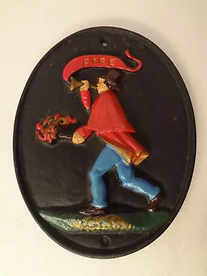 Fire Mark Firefighter - Cast Iron Plaque Sign Vintage • $34.99