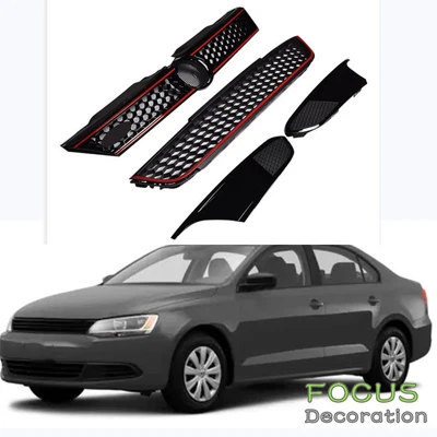 $108.67 • Buy 4PC Set For 2011-2014 VW Jetta MK6 Front Bumper Upper & Lower Grille W/ Bezels