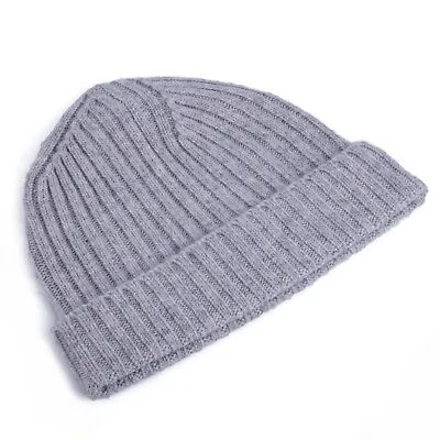 Merino Wool & Cashmere Beanie Hat MEN/WOMEN Knit Beanie Soft Warm Hat GRAY • $29.97