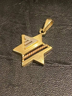 $425 • Buy 14K 585 Tri-Colour Gold Star Of David Vintage Pendant