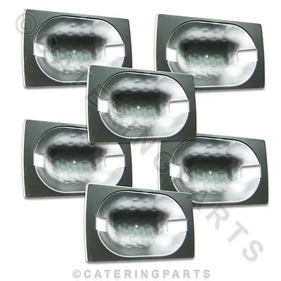 6 X GANTRY LAMP REFLECTOR DISH FOR HEATED DISPLAY PUSH FIT FOOD SAFE LIGHT BULBS • £26.95