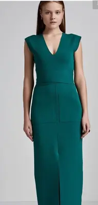 $280 • Buy Scanlan Theodore Emerald Green Maxi/Midi Crepe Knit Dress Size XS