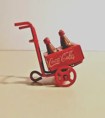 Vintage Miniature Coca-Cola Hand Cart With 4 Bottles • $19