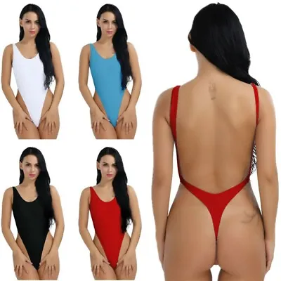 Plus Size Yoga Swimsuit Monokini Thong Leotard High Cut Bikini Backless Bodysuit • $8.88