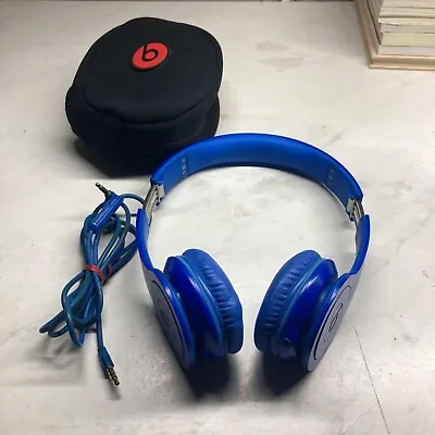 Beats By Dr Dre Solo Hd Headphones (Blue) W Case & Aux Cable Tested • $20