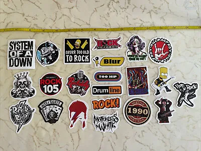 22 Pcs Rock Band Logo Stickers Decal Lot Punk Vinyl Music Heavy Metal Laptop • $9.90