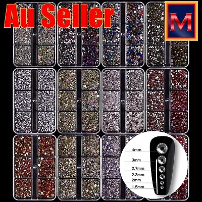 3D Assorted Flatback Rhinestones Nail Decals Decoration Nail Art Design Tips DIY • $5.95