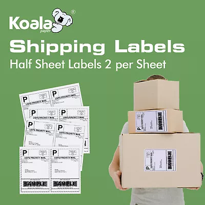 220-1100-4400 Shipping Label 8.5 X 5.5 Half Sheet 2 Per Sheet Self Adhesive USA • $169.99