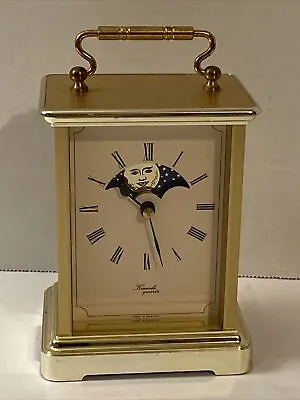 Vintage Kienzle Quartz Brass Moon Phase Mantle Clock Tested Works Made Germany • $168.86