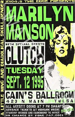 Marilyn Manson - Cain's Ballroom - 1995 Vintage Music Poster • $49.95