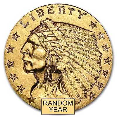 $2.50 Indian Gold Quarter Eagle XF (Random Year) • $473.37