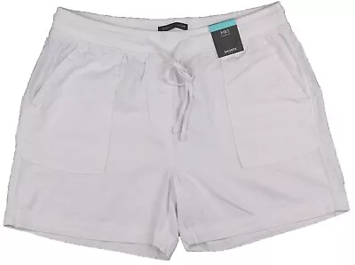 M&S Womens Marks And Spencer White Linen Shorts Size 22 14 • £14.99