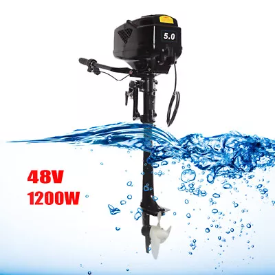 $325.85 • Buy 48V Electric Outboard Boat Motor Fishing Boat Propeller Engine 1200W 508mm Shaft