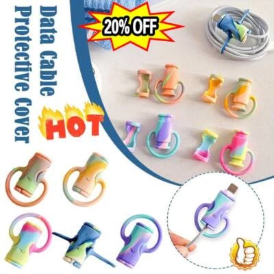 £5.86 • Buy 5Pcs 2 In 1 Data Cable Protector Cover，Mini Cable Winder Protection-Tool 