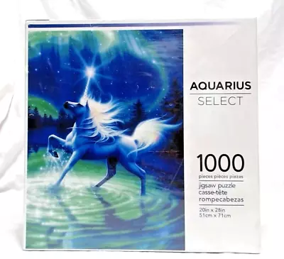 Vintage  Majestic Night  Unicorn Puzzle 1000 Pc Aquarius Nib 20 X 28  Done • $18