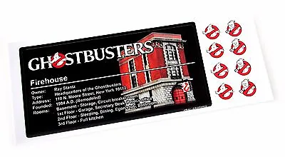 CUSTOM PLAQUE STICKER For GHOSTBUSTERS Set 75827 Firehouse  Kenner TOYS MODELS  • $7.30