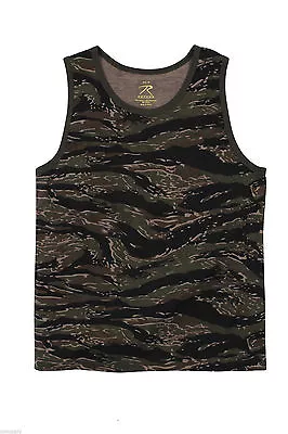 Rothco 8723 Mens Tiger Stripe Camo Tank Tops Cotton/poly Tshirt Army S M L Xl 2x • $12.99