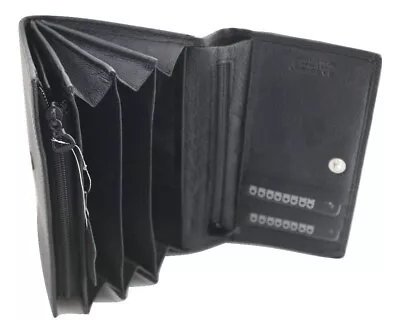 Saddler Leather Concertina Purse Wallet 2175 Classic Black Boxed • £12.50