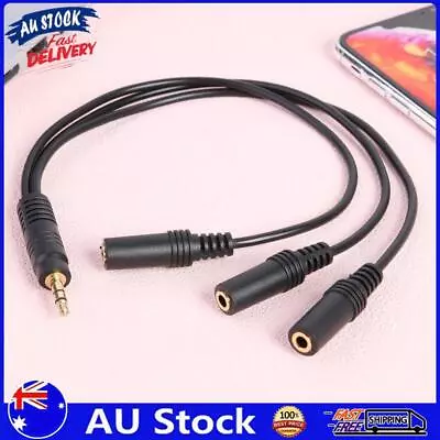 AU 3.5mm Stereo Audio Splitter Cable Gold Plated Plug Male To 3 Way Extension Ca • $8.39