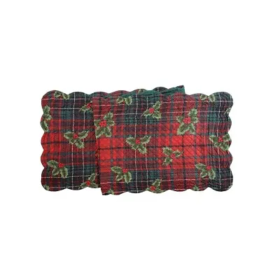 $29.95 • Buy C & F  Nicholas Plaid & Holly Quilted Table Runner  ~~ FREE SHIPPING ~~  NEW