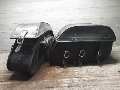 $224.99 • Buy 2002 02 99-09 YAMAHA VSTAR1100 Leather Saddlebags Detachable W EZ Lock Brackets