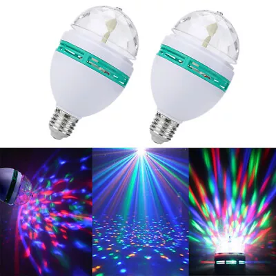 2Pcs Colorful Rotating Stage LED Light Bulb E27 Flashing Disco DJ KTV Lamps • $18.78