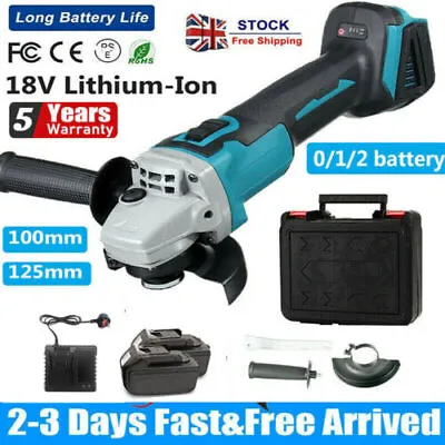 For Makita Battery 125mm Brushless Angle Grinder Li-ion Battery Cordless Replace • £59.99