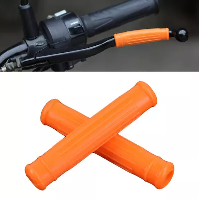 Universal Orange Sleeves Brake Clutch Lever Grips Cover For Vintage Evo MX Bike • $6.40