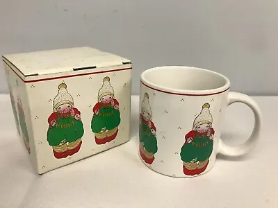 Vintage Signed Michel & Co Japan  Merry  Christmas Elf Coffee Mug Mib! • $15