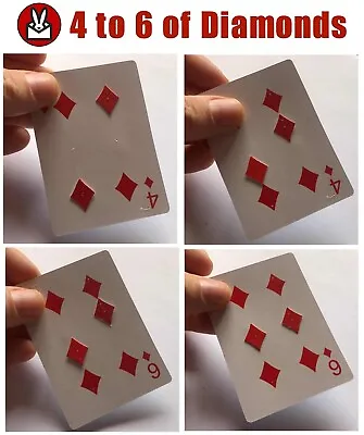 £6.99 • Buy 4 To 6 Of Diamond Change Moving Playing Card Pip Magic Trick Gimmick See Video