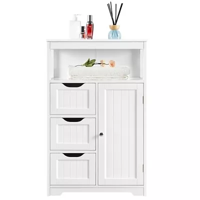 £65.99 • Buy Bathroom Floor Cabinet Storage Unit 3 Drawers Hallway Living Room Bedroom White