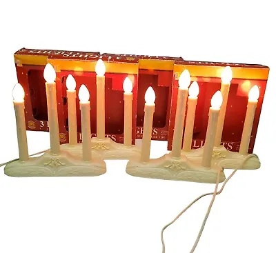 4 VTG 3 Light Candolier Christmas Electric Light Candles W/Boxes Bulbs Tested • $38.99