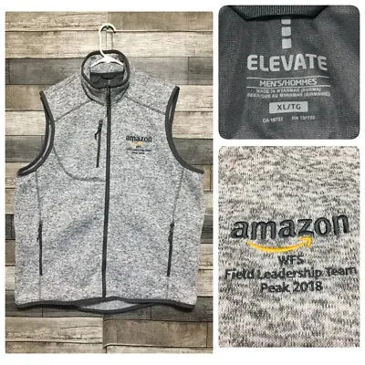 Elevate Amazon Fleece Vest Men’s XL Gray Full Zip Pockets Peak 2018 (C3) • $24.99