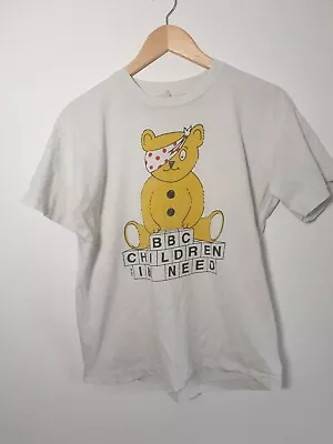 £15 • Buy BBC Vintage Men's White Cotton Children In Need 1986 Tee Shirt Size Medium