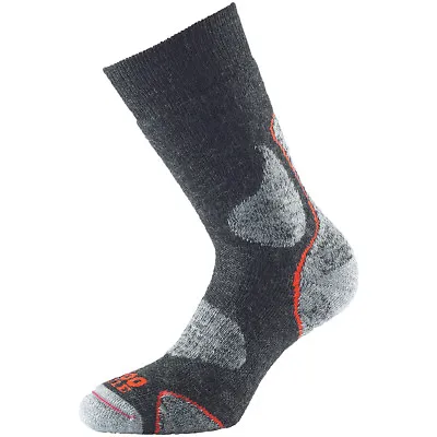 1000 Mile Mens 3 Season Merino Wool Walking Sock Warm Soft Padded Socks Charcoal • £15.45