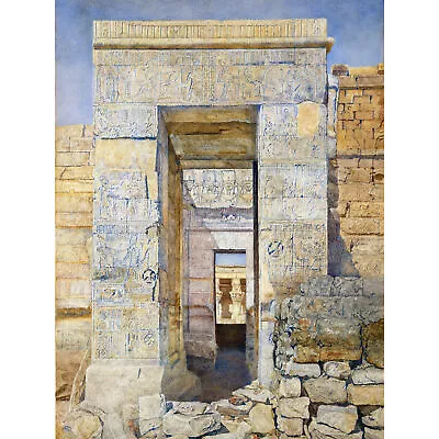 Newman East Entrance Isis Temple Philae Egypt Painting XL Canvas Art Print • £19.99