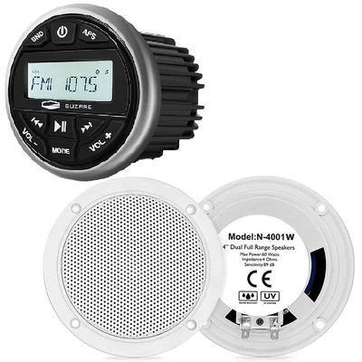 $119.99 • Buy Guzare Boat Car ATV UTV Speakers Marine FM/AM Stereo Bluetooth Radio Receiver