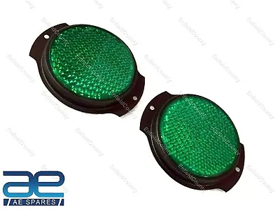 Pair Green Reflector Pair Black Bezel For Willys M38 M151A1 M35 Jeeps Truck S2u • $10.19