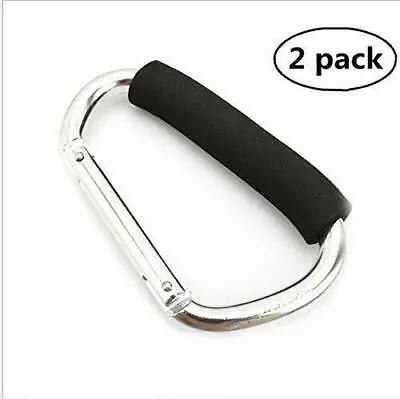 2PC Large D Shape Carabiner 485lbs With Grip Camping Handhold Clip Hook • $9.99