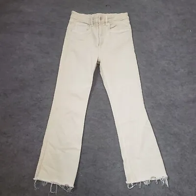 $14.39 • Buy Zara Jeans Womens 6 Beige Bootcut Low Rise High Wash Pants Denim Ladies 26x25