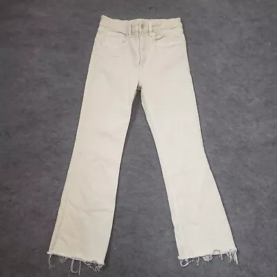 $14.39 • Buy Zara Jeans Womens 6 Beige Bootcut Low Rise High Wash Pants Denim Ladies 26x25