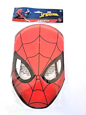 Spider-Man Marvel Party Supplies Set Of 8 Red Paper Masks  Birthday Party Favors • $8.99