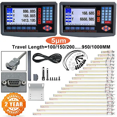 2/3 Axis Digital Readout Linear Scale DRO Display 5μm For Bridgeport/Knee Mill • $56.99