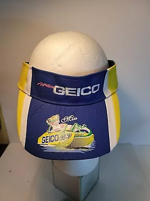 Miss Geico Sun Visor Blue White Yellow Stripe Insurance Character  • $20